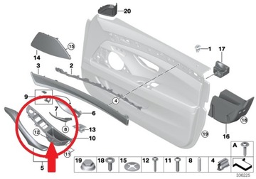 BMW F10 F11 Крышка ручки закрытия двери слева OE