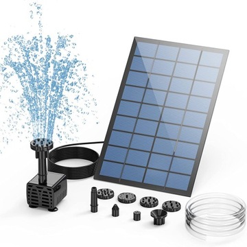 НАСОС ФОНТАННЫЙ НАСОС АЭРАЦИИ ДЛЯ СОЛНЕЧНОГО ПРУДА 2,5 ВТ С 8 НАСАДКАМИ