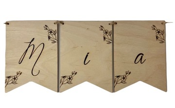 GIRLANDA LITERKI NAPIS DREWNIANA PERSONALIZOWANA