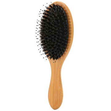 Портативная щетка для волос с деревянной ручкой