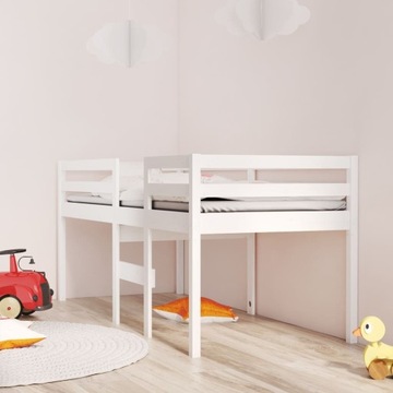 WYSOKIE ŁÓŻKO BIAŁE 75X190CM LITE DREWNO SOSNOWE