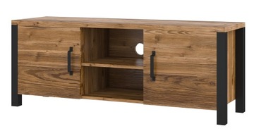 Szafka RTV stojąca pod telewizor Credenza appenzeller fichte-czarny 147 cm