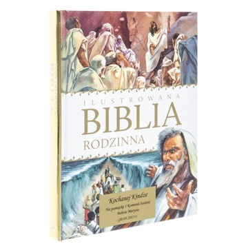 Biblia na Komunię z dedykacją Ilustrowana Biblia Rodzinna prezent Komunia
