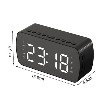 GŁOŚNIK BLUETOOTH RADIO ZEGAREK KARTY SD AUX USB