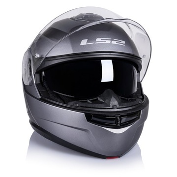 LS2 KASK MOTOCYKLOWY SZCZĘKOWY Z BLENDĄ FF908 STROBE II SOLID MAT TITAN L