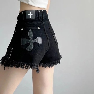 MEXZT 5Xl Bandage Denim Shorts Women Drawstring Ta