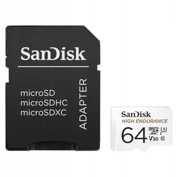 Карта SanDisk High Endurance microSDXC 64 ГБ V30