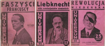 FASZYŚCI FRANCUSCY, LIEBKNECHT REWOLUCJA WIEDEŃSKA (zestaw broszur lata 30)