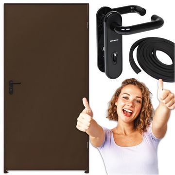 Drzwi Techniczne Brązowe Hormann Ocieplone ZK ISO 90cm