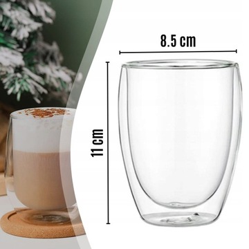 POJEMNE Szklanki TERMICZNE do kawy i herbaty napojów 350 ml 6 szt.