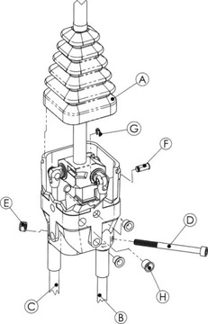 JOYSTICK NA WIDEŁKI Z 1 PRZYCISKIEM + LINKI 1,5m TUR