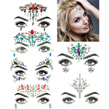 Naklejki 3D na Twarz Kryształki Makeup kolorowy 6
