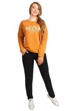 Spodnie ciążowe POLA dresowe niski panel XXLczarny