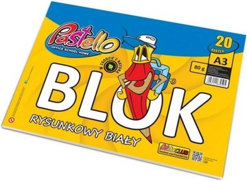Blok Rysunkowy A3 20 Kartek Białych Pastello