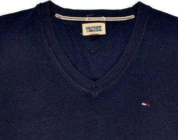 ** TOMMY HILFIGER **__M__Modny, super sweterek w serek__DENIM