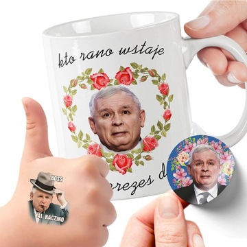 ZESTAW NA PREZENT KUBEK DLA DZIECI TATUAŻE NAKLEJKI PREZES DAJE PIS JAKOŚĆ