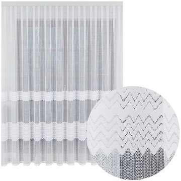 ZASŁONA FIRANA GOTOWA ŻAKARDOWA NA TAŚMIE BEZ PRASOWANIA DO SALONU 400x235