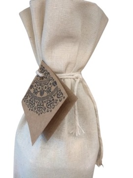 Bawełniana torebka na wino , opakowanie,wielkanoc