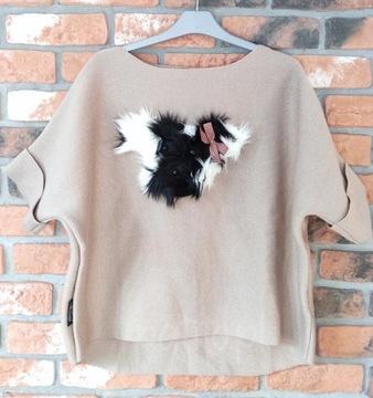 MINOUU SWETER SWETEREK PIESEK YORK beż UNI Oversize