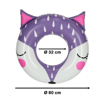 Круг для плавания, детский круг, 80 см, лиса