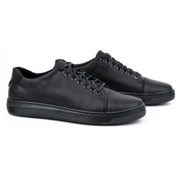 МУЖСКИЕ ПОВСЕДНЕВНЫЕ ТУФЛИ КОЖАНЫЕ POLISH 2109 ЧЕРНЫЕ 40