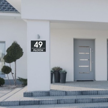 ODBLASKOWA TABLICZKA ADRESOWA numer na dom 40x30 cm ALUMINIUM Antracyt