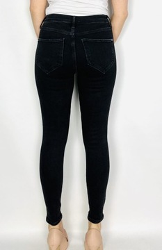Jeansowe elastyczne spodnie rurki dziury XXS 32 River Island