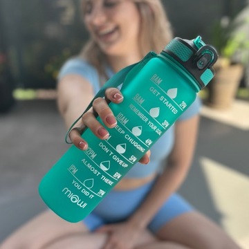 Butelka sportowa z miarką motywacyjną Miowi 1000ml