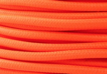 Przewód w oplocie kabel 2x0,75 pomarańczowy 1m