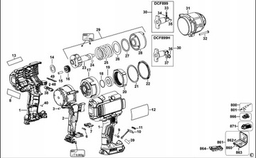КОРПУС DEWALT ДЛЯ DCF899 DCF897 Ударный гайковерт