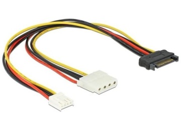Kabel zasilający wewnętrzny MOLEX(F) +FLOPPY(F) - SATA(M)