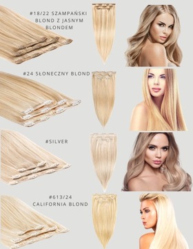 100% натуральные человеческие волосы CLIP IN 43 см 60 г 3 ленты для наращивания