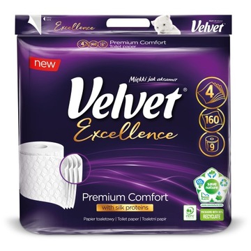 Туалетная бумага Velvet Excellence Premium 9 рулонов