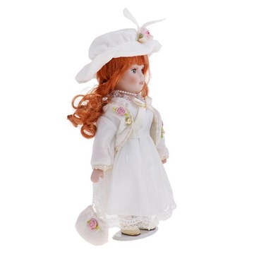 Ręcznie robiona 12-calowa porcelanowa lalka ze stojakiem, ludzie