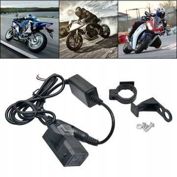 ВОДОНЕПРОНИЦАЕМОЕ ЗАРЯДНОЕ УСТРОЙСТВО ДЛЯ МОТОЦИКЛА 2x USB