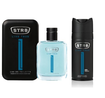 STR8 LIVE TRUE ZESTAW 2cz EDT50ml + SPRAY150ml