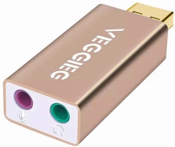 KARTA DŹWIĘKOWA USB ZEWNĘTRZNA MIKROFON SŁUCHAWKI
