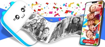 DRUKUŚ MINI DRUKARKA TERMICZNA DO ZDJĘĆ NATYCHMIASTOWY DRUK + 21SZT ROLEK