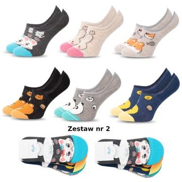 6 хлопковых носков с забавными котиками