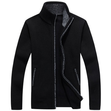Autumn Winter Warm Cardigan Men Fleece Zipper Swea