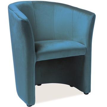 Fotel TM-1 Velvet Turkus Bluvel 85 Salon Biuro