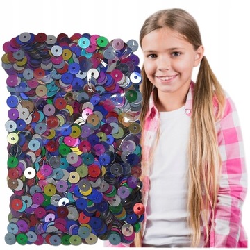 KOLOROWE CEKINY OKRĄGŁE MAŁE KONFETTI OZDOBNE