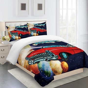KOMPLET POŚCIELI, WZÓR ASTRONAUTY, 3 SZT
