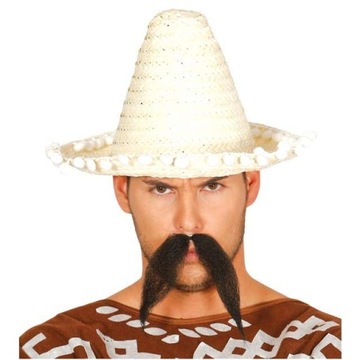 KAPELUSZ słomkowy MINI SOMBRERO biały MEXICANA