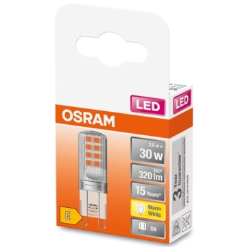 Светодиодная лампа G9 капсула 2,6 Вт = 30 Вт 2700K OSRAM