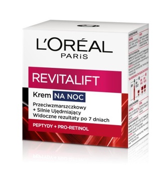 Krem Do Twarzy Loreal Revitalift 40+ Przeciwzmarszczkowy Na Noc 50 ml