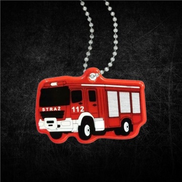 Светоотражающий кулон Светоотражающий брелок ПОЖАРНАЯ МАШИНА ПОЖАРНАЯ МАШИНА