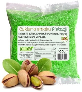 Cukier Kolorowy Do Waty Cukrowej Pistacja Zielony 100g Saszetka Pistacjowy