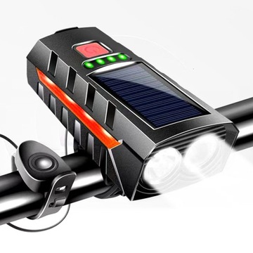 SOLAR Велосипедный фонарь ПЕРЕДНИЙ ЗАДНИЙ светодиодный фонарь для руля велосипеда + СИГНАЛ