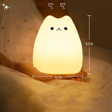 НОЧНИК ДЛЯ ДЕТЕЙ, LED SILICONE RGB, TOUCH SOFT CUDDLE CAT